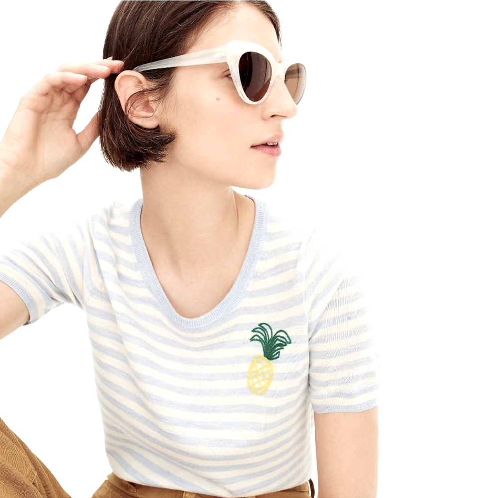 J. Crew Blue and White Striped Sweater